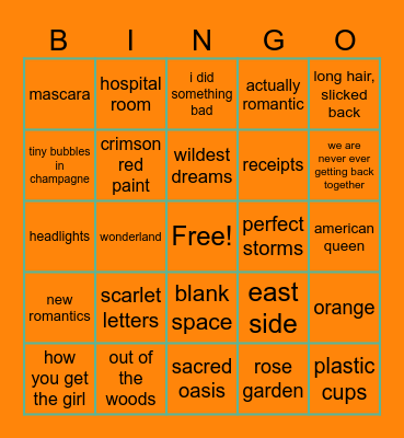 TS12 bingo Card