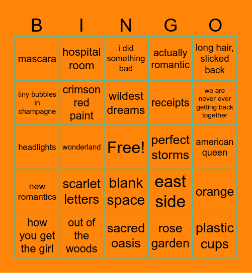 TS12 bingo Card