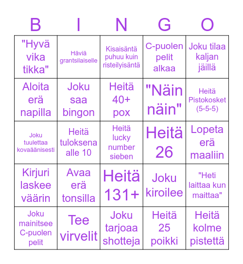 GOAT OPEN II Bingo Card