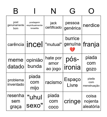 essenha Bingo Card
