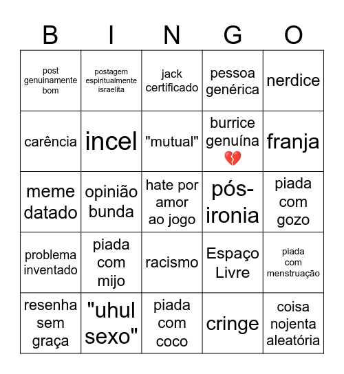 essenha Bingo Card