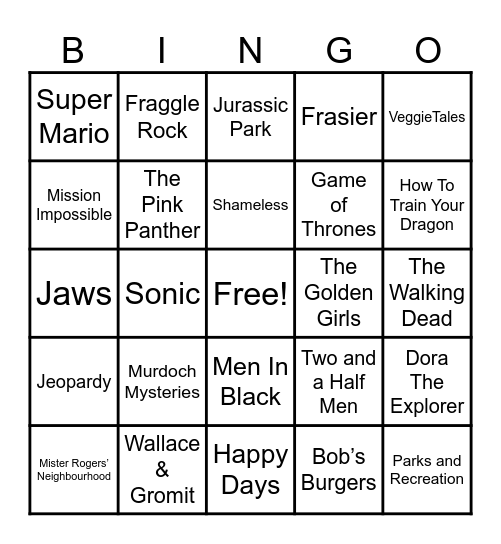 📺 Hit Themes 📺 Bingo Card