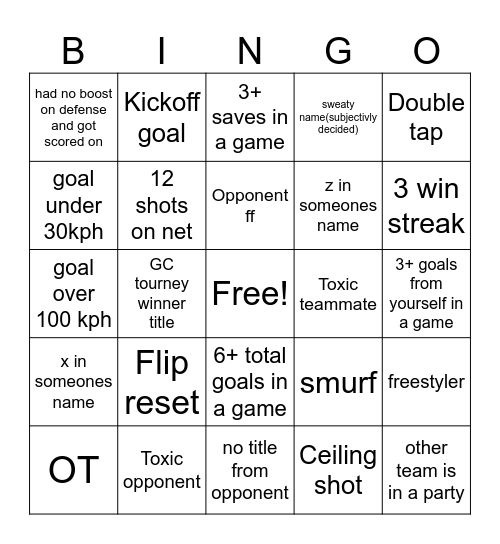 Ranked Roulette but its bingo! Bingo Card