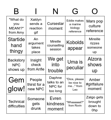 FIRST FROST BALL Bingo Card