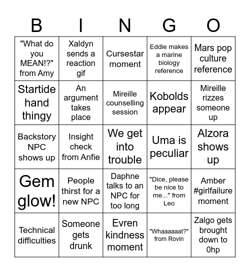 FIRST FROST BALL Bingo Card