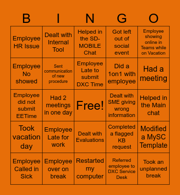 Spooky Ticket Bingo Card