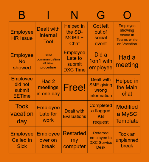 Spooky Ticket Bingo Card