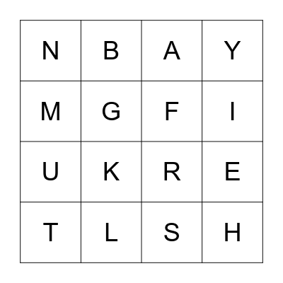 Thanksgiving Bingo Card