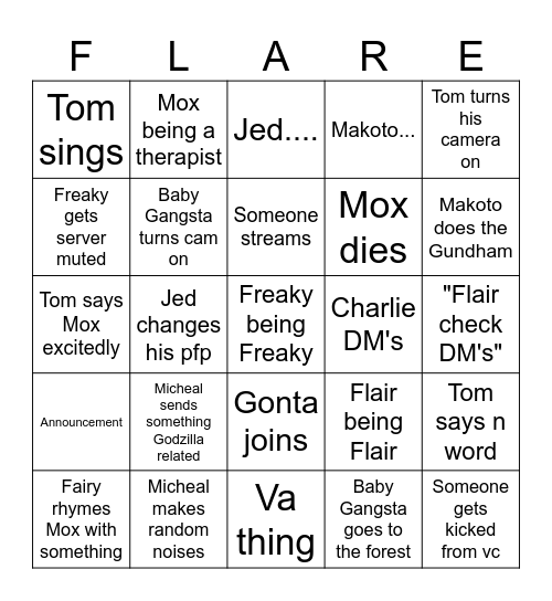 Student Council Bingo Card