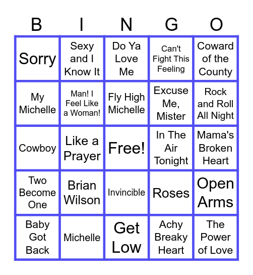 MUSIC BINGO at the Ann Arbor Eagles! Celebrating My Michelle, Brian's Songs, and Becky with the Good Hair!🎂 Bingo Card