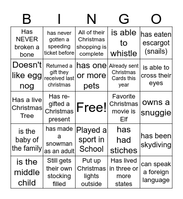 FIND SOMEONE WHO... Bingo Card