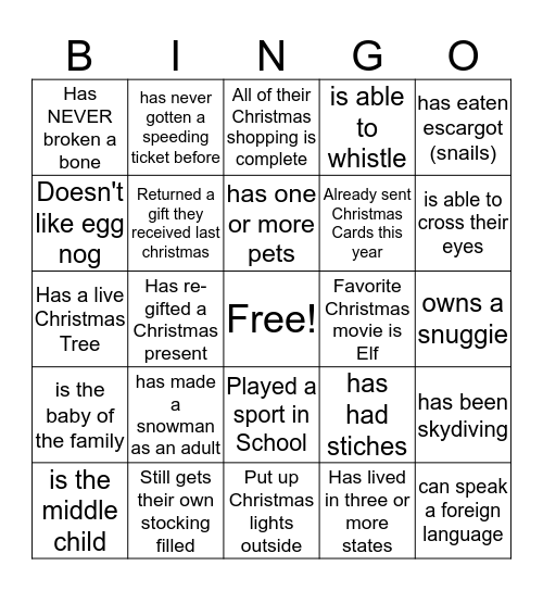 FIND SOMEONE WHO... Bingo Card