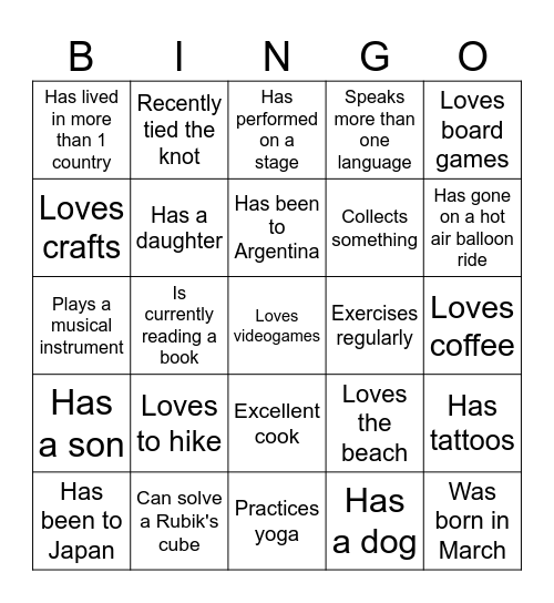 Bingoingo Bingo Card