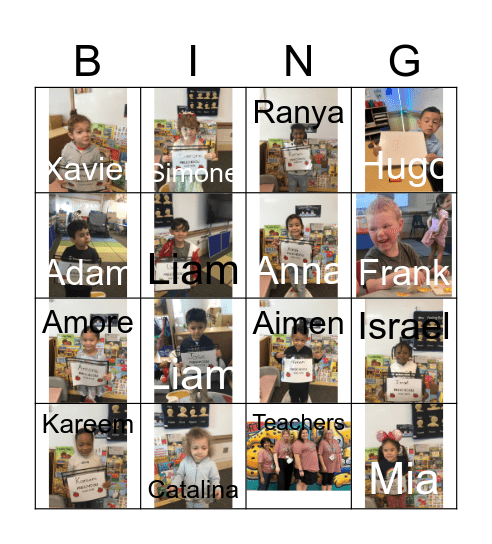 Cheetah Class PM Bingo Card