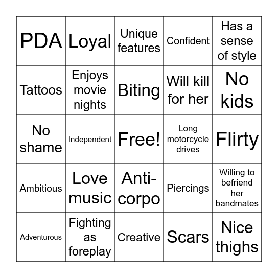 Are You Piper's Type? Bingo Card
