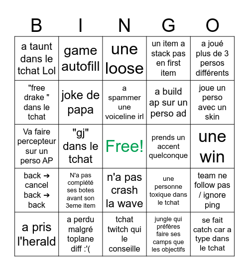 Thomas Stream Bingo Card