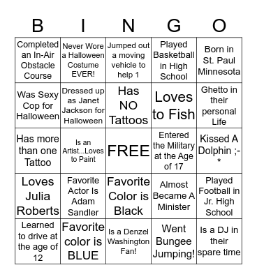 Pot Luck Bingo!!! Bingo Card