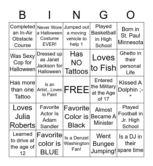 Pot Luck Bingo!!! Bingo Card