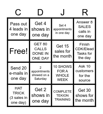 BDC BINGO Card