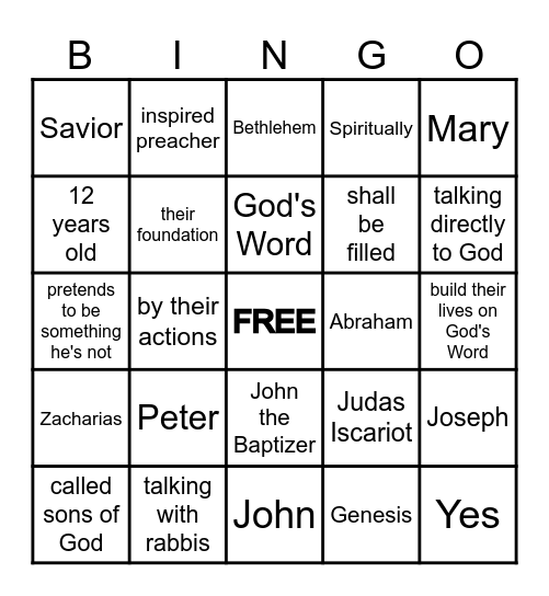 Christ, the Savior BINGO Card