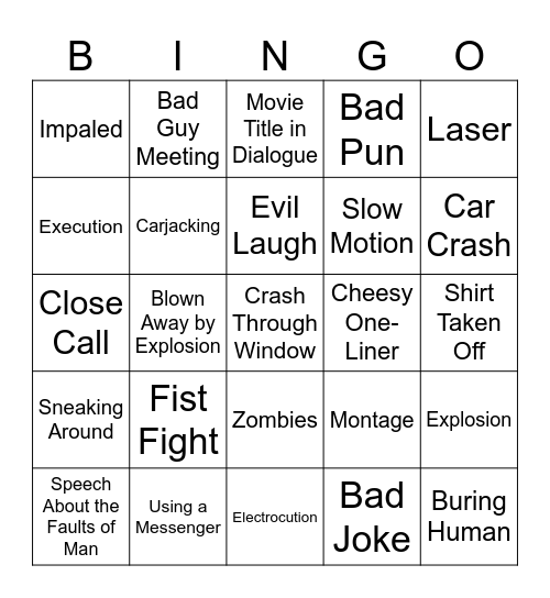 BINGOFLIX: Con Air Bingo Card