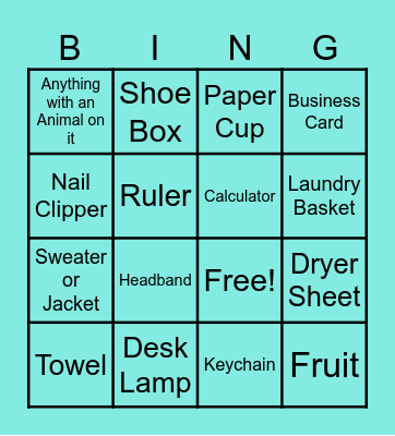 Scavenger Hunt Bingo # 4 Bingo Card