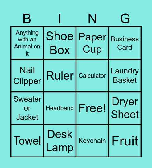 Scavenger Hunt Bingo # 4 Bingo Card