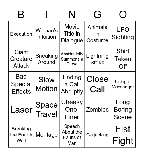 BingoFlix: Con Air Bingo Card