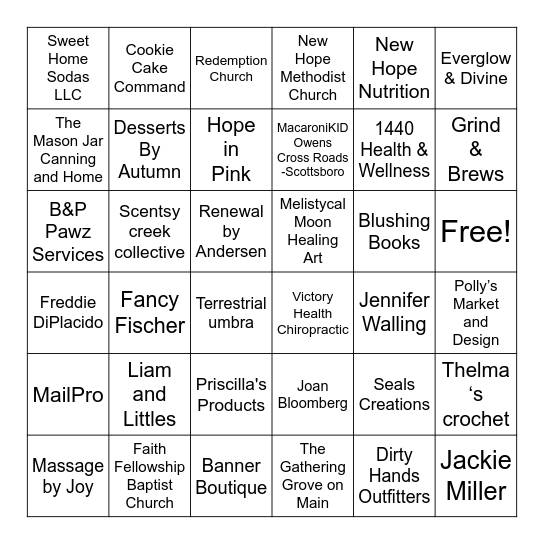 Music on Main Scavenger Hunt !! Bingo Card