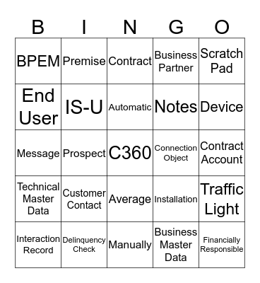 Customer 360 Bingo Card