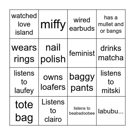 Performative Male Test Bingo Card