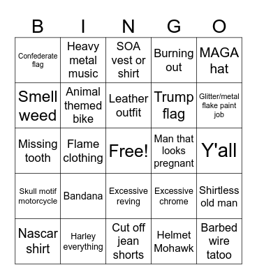 Barber Bingo Card
