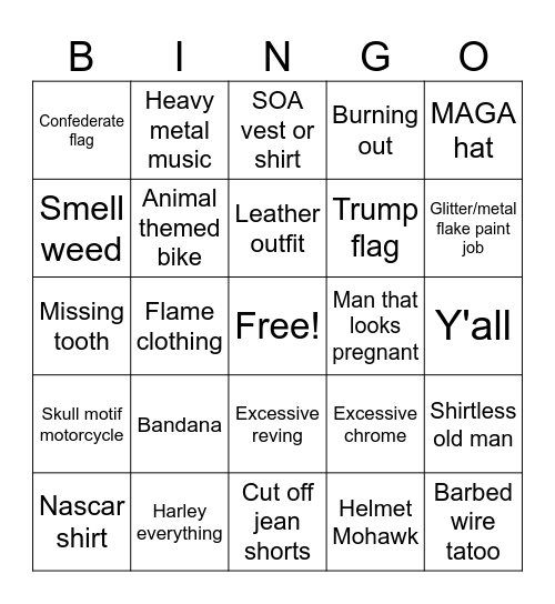 Barber Bingo Card