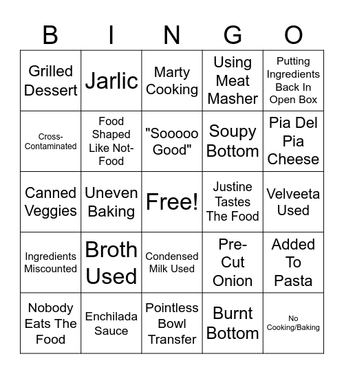 Elaine Bingo Card