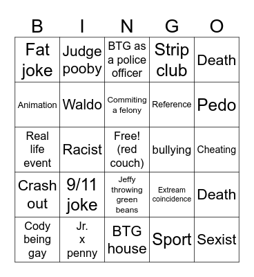 SML Bingo Card
