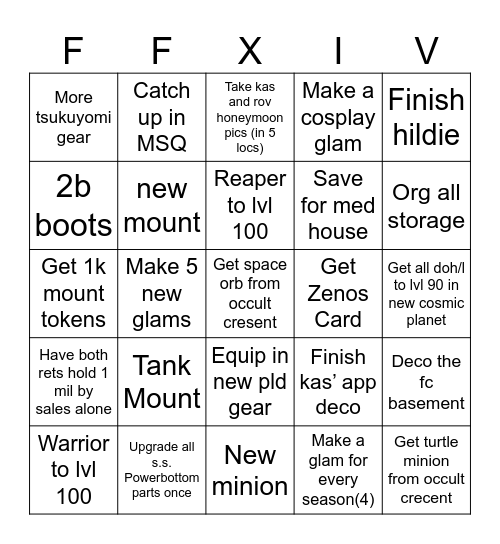 Rov ff goal list Bingo Card