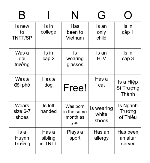 TNTT Bingo V2 Bingo Card