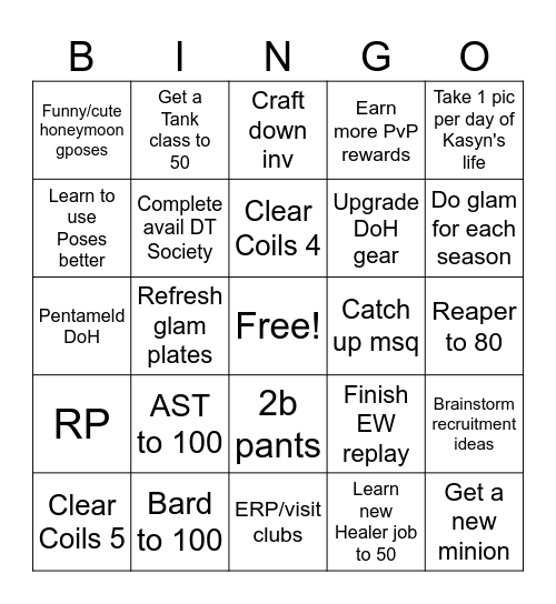 FFXIV Bingo Card