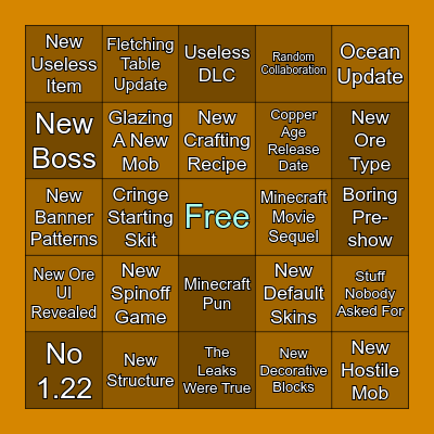 Minecraft Live Bingo - September 2025 Bingo Card
