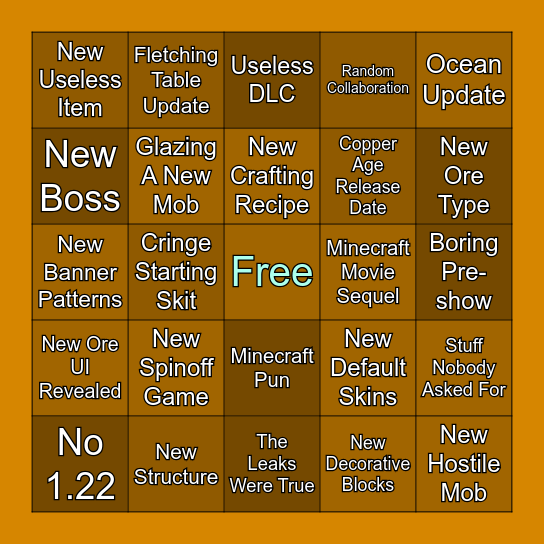 Minecraft Live Bingo - September 2025 Bingo Card