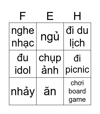 Bingo Bingóoo Bingo Card