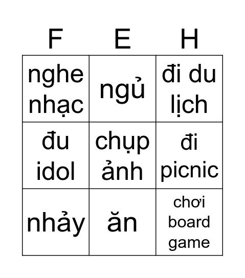 Bingo Bingóoo Bingo Card