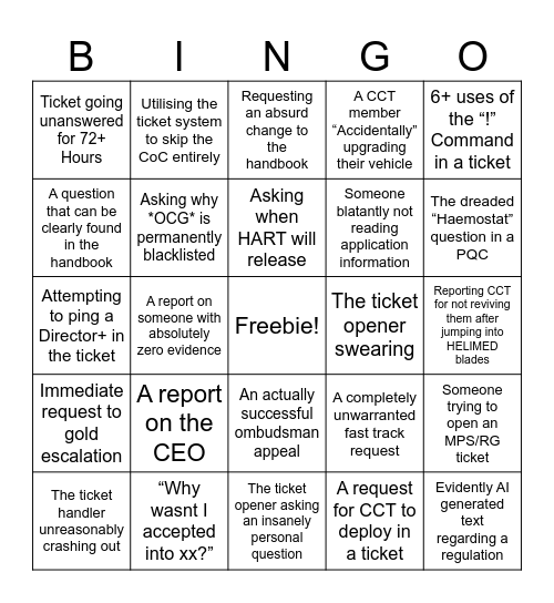Ticket bingo! Bingo Card