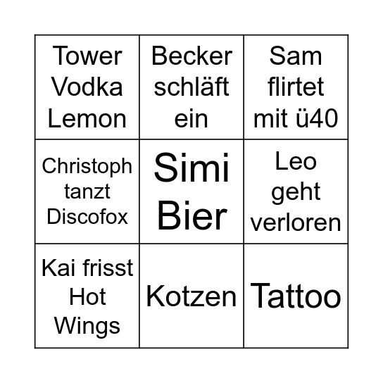 Düsseldorf 2025 Bingo Card