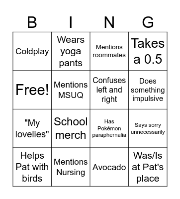 Jo Bingo Card