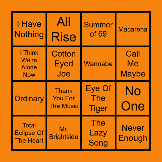 Banging Bangers 11 (Round 3) Bingo Card
