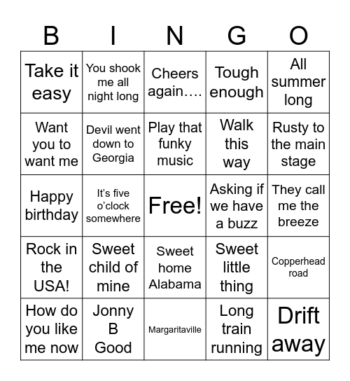 Dual Exhaust Bingo Card