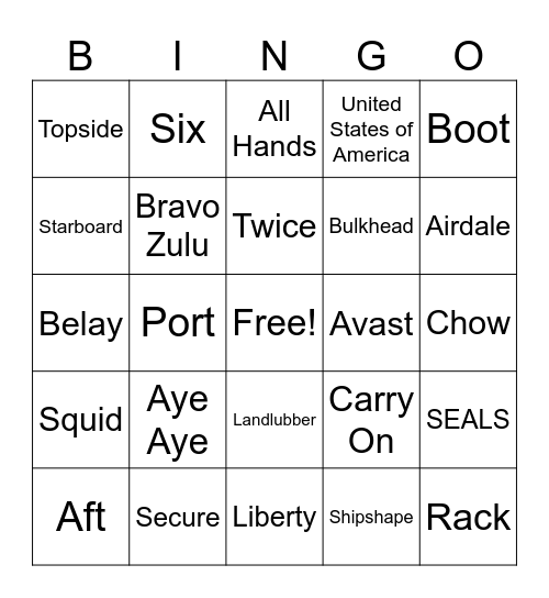 NAVY LAiINGO BINGO! Bingo Card