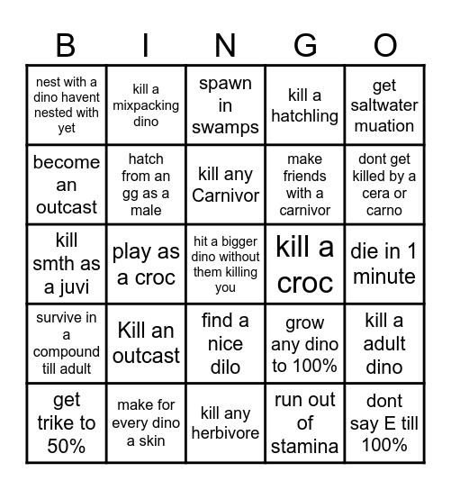 The Isle Bingo Card