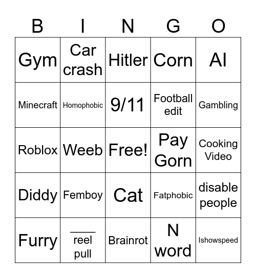 Ig reel Bingo Card